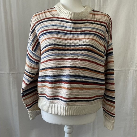 Women’s / Teen’s 525 America Striped Crewneck Sweater Size A - Picture 2 of 6